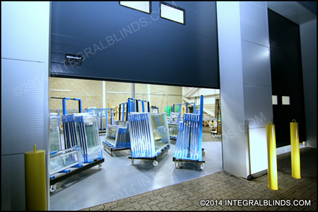 Trolleys and trolleys of genuine SwiftGlideintegral blinds ready to deliver