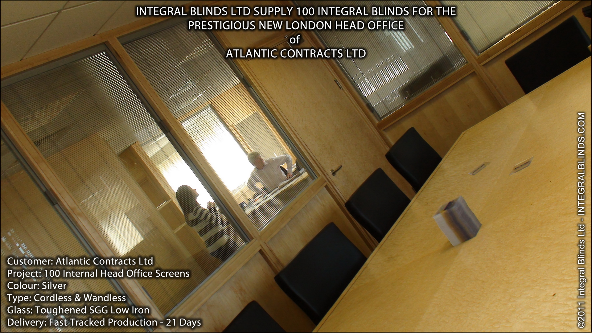 Atlantic Contracts chhose SwiftGlide Integral Blinds for their own office fit out